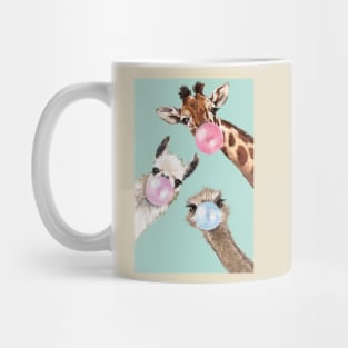 Funny Animals Giraffe, Llama, Ostrich Mug